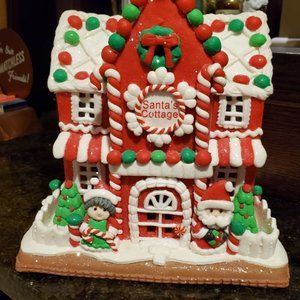 Valerie Parr Hill Illuminated Gingerbread House-SANTA'S COTTAGE Like Raz Imports